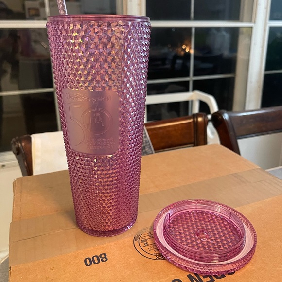 WDW 50th Anniversary Pink Starbucks Studded Tumbler - Picture 3 of 8